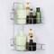 Bathroom Corner Two-Level Wall-Mounted Storage Shelf, Stainless Steel Without Drilling